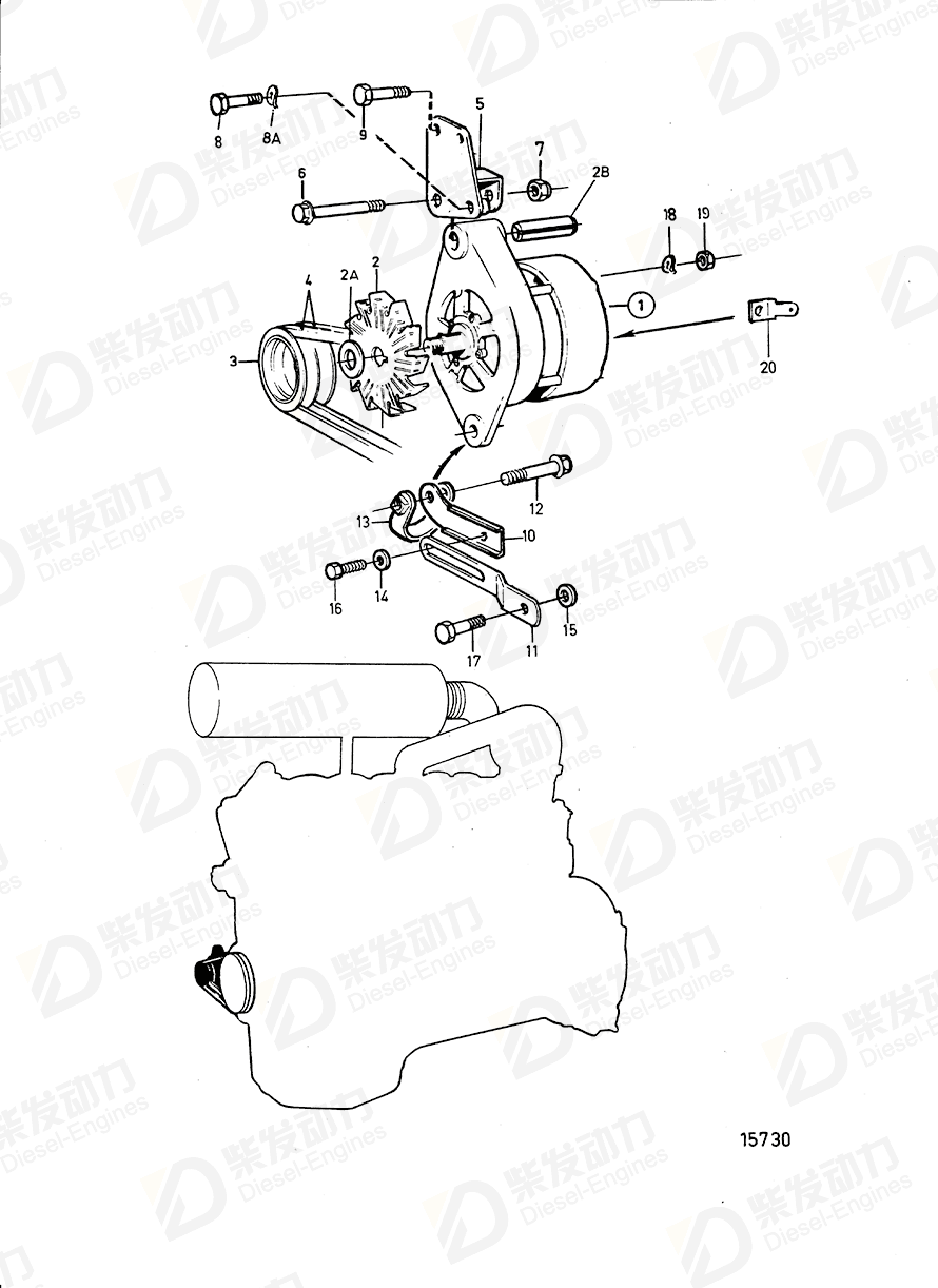 VOLVO Tensioner 849295 Drawing